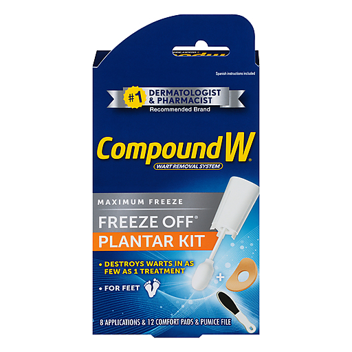 Compound W Freeze Off Plantar Kit 8 Applications, 12 Comfort Pads, Pumice File