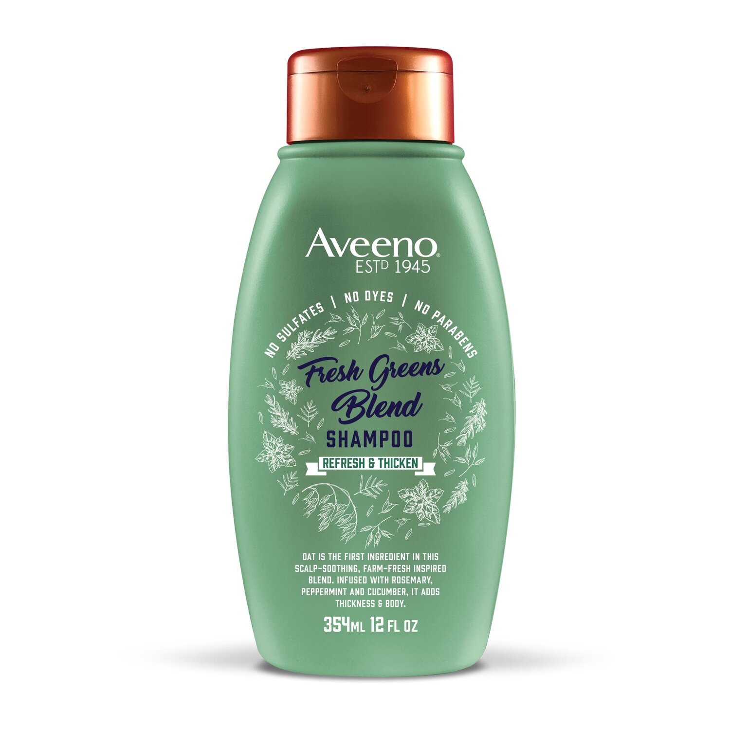 Aveeno Fresh Greens Blend Refresh and Thicken Shampoo for Thin/Fine Hair