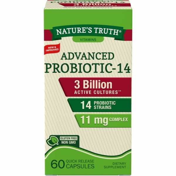 Nature's Truth Advanced Probiotic-14 3 Billion CFU Quick Release Capsules 60ct