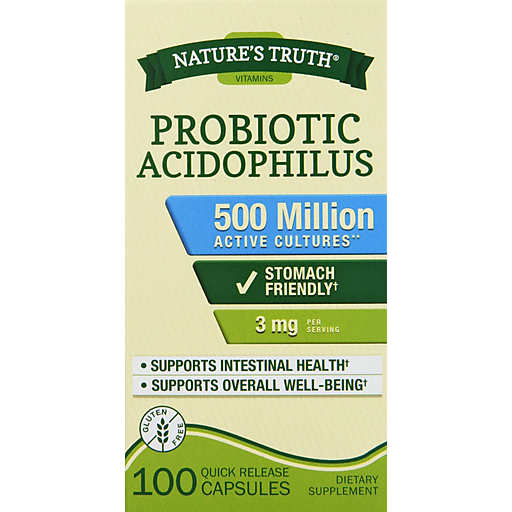 Nature's Truth Probiotic Acidophilus 500 Million CFU Quick Release Capsules 100ct
