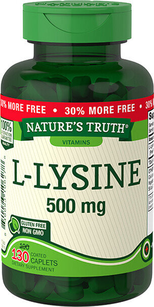 L-Lysine 500mg Free Form Coated Caplets 130ct