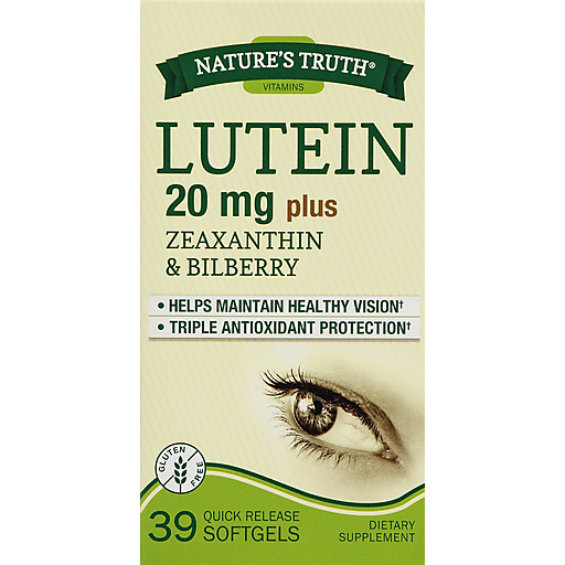 Lutein 20mg Plus Zeaxanthin & Bilberry Quick Release Softgels 39ct