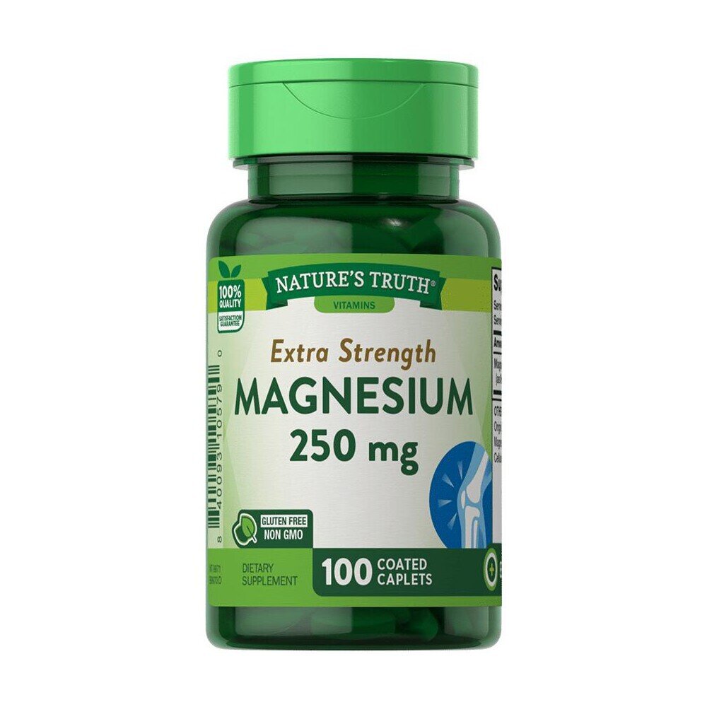 Magnesium 250mg Extra Strength Coated Caplets 100ct