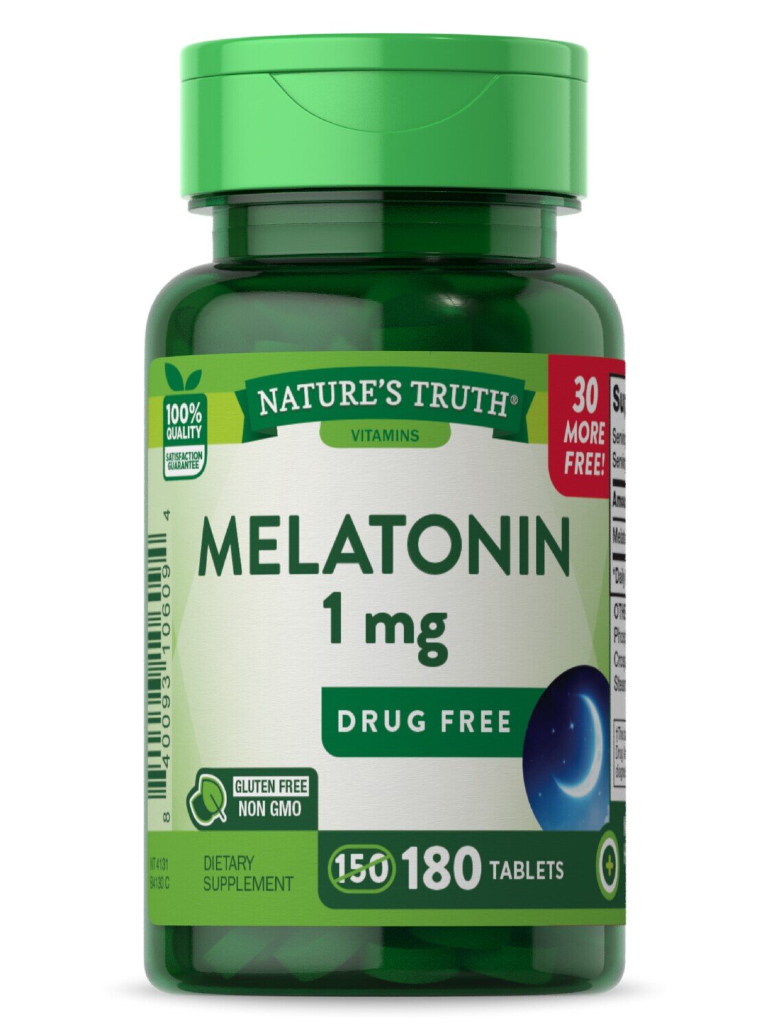 Melatonin 1mg Drug Free Tablets 180ct