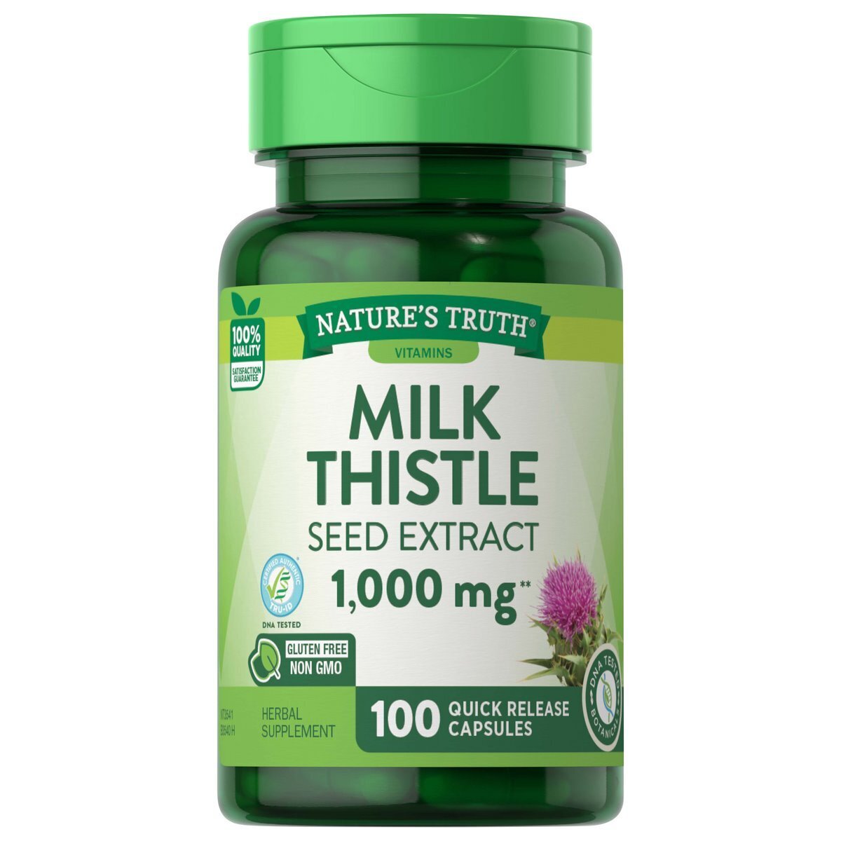 Milk Thistle Seed Extract 1,000mg Quick Release Capsules 100ct