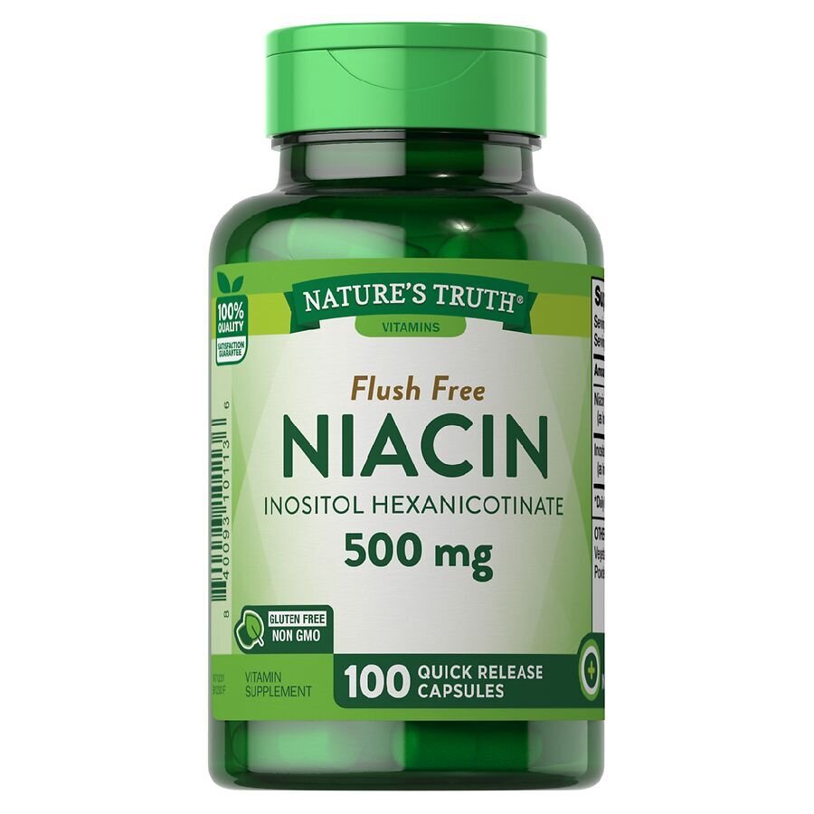 Niacin Inositol Hexanicotinate 500mg Flush Free Quick Release Capsules 100ct