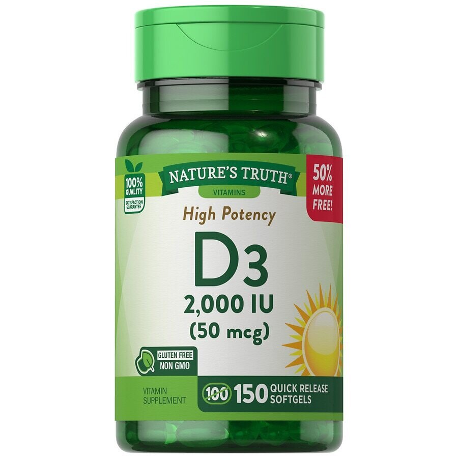 Nature's Truth Vitamin D3 2,000IU Quick Release Softgels 150ct