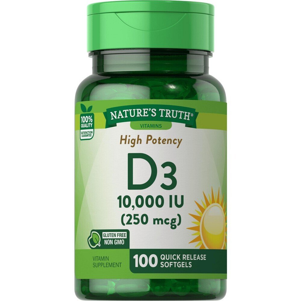 Nature's Truth Vitamin D3 10,000IU Quick Release Softgels 100ct