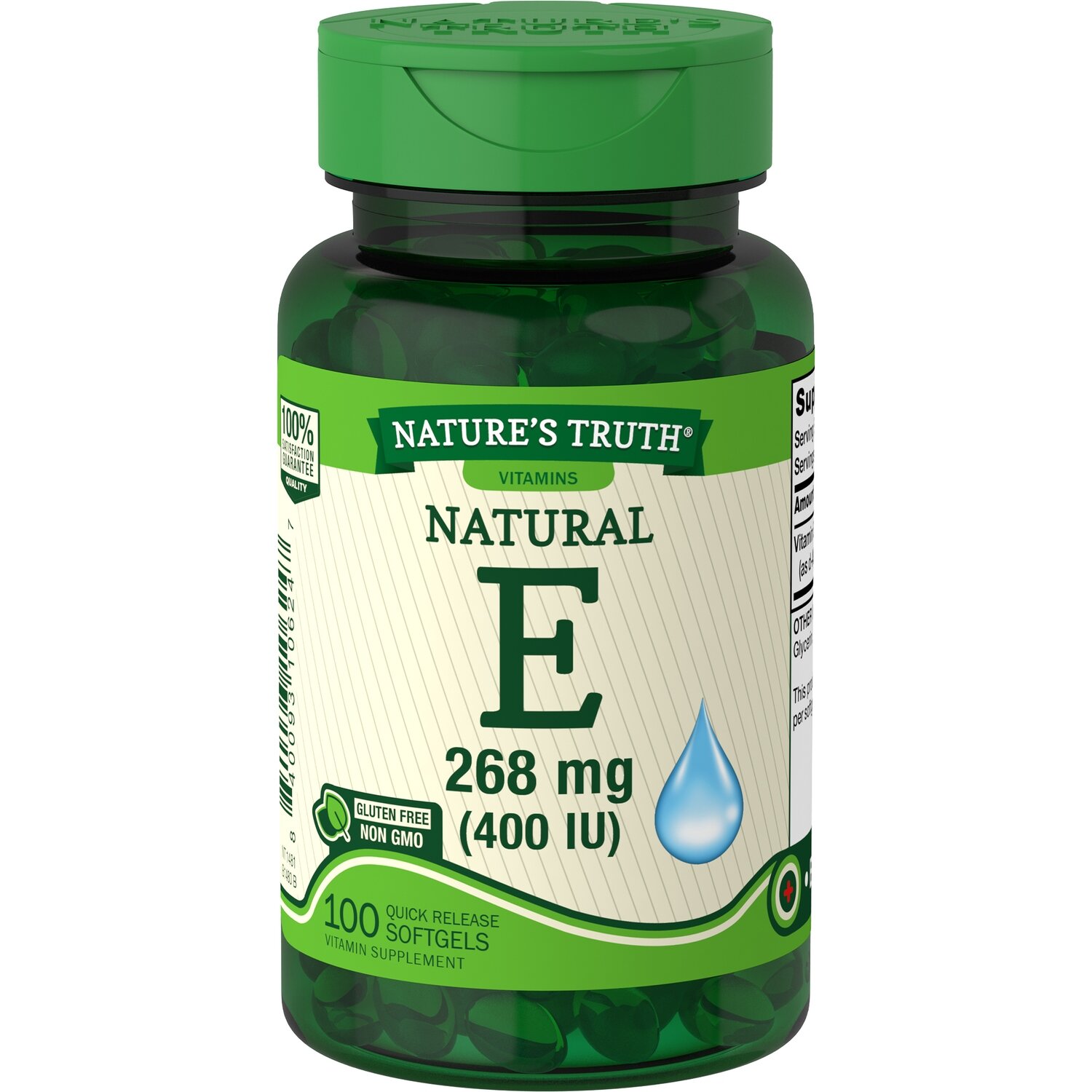 Nature's Truth Vitamin E 268mg Natural Quick Release Softgels 100ct
