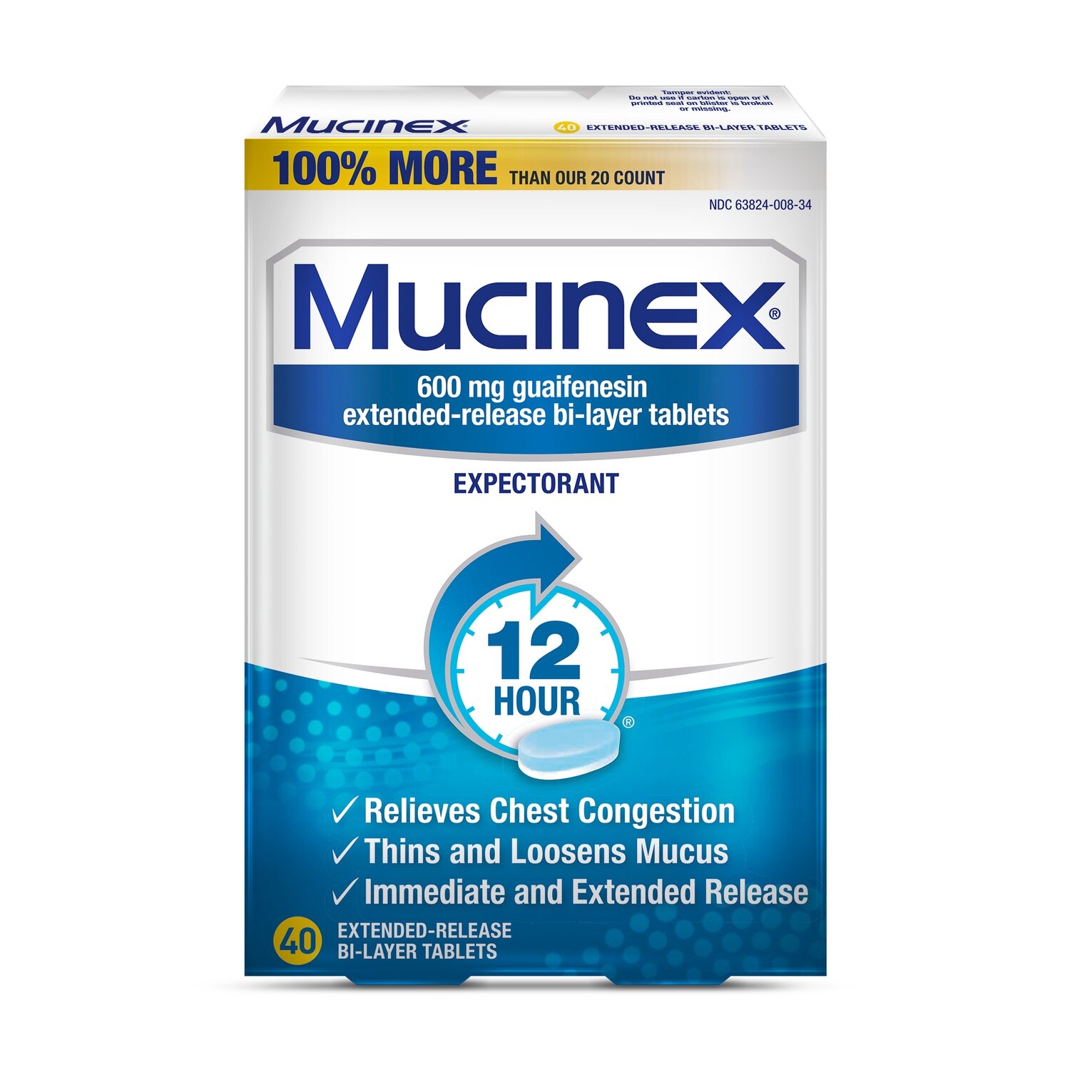 Mucinex Expectorant Extended-Release Tablets 40 ct