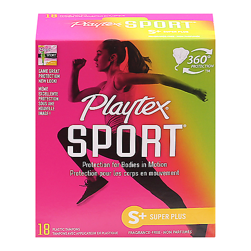 Playtex Sport Super Plus Plastic Applicator Tampons 18 ct