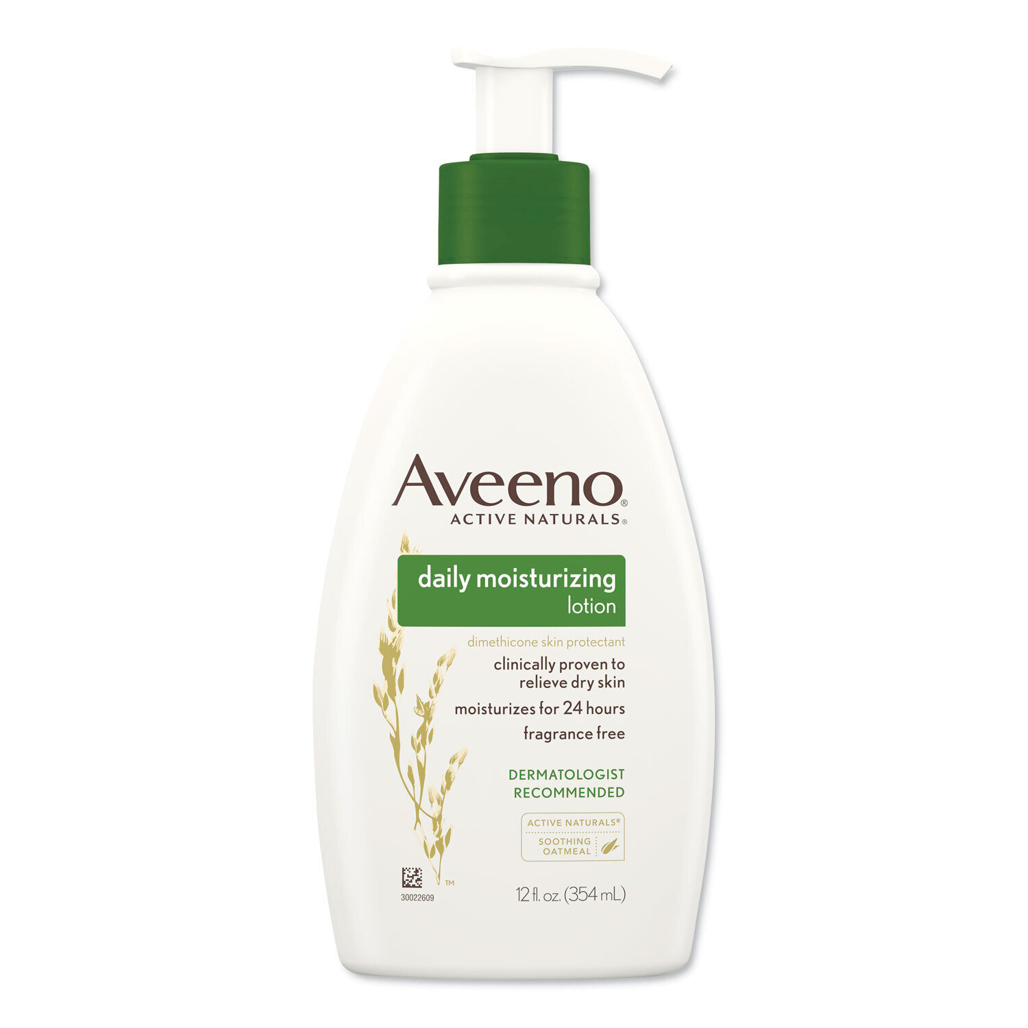 Aveeno Daily Moisturizing Body Lotion Pump Intensely Nourishes Dry Skin Fragrance Free 12 fl oz