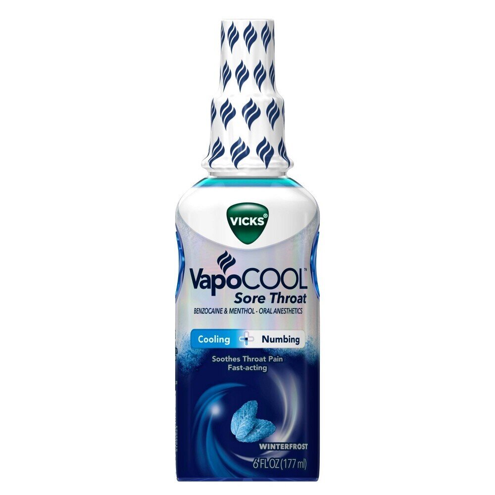 Vicks VapoCool Sore Throat Cooling and Numbing Winterfrost Spray 6 fl oz