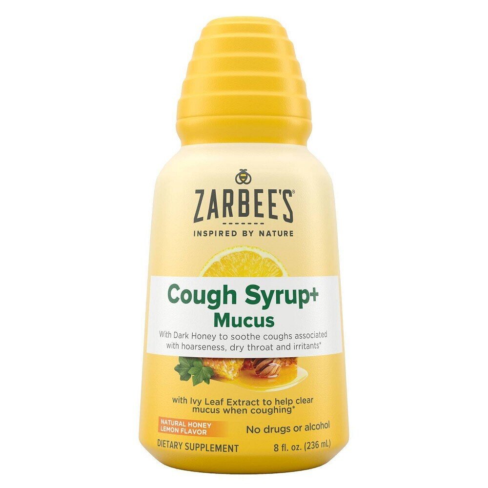 Zarbee's Cough Syrup + Mucus Natural Honey Lemon Flavor 8 fl oz