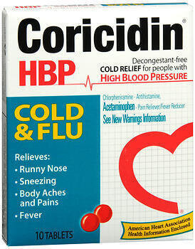 Coricidin HBP Tablets Cold & Flu 10CT