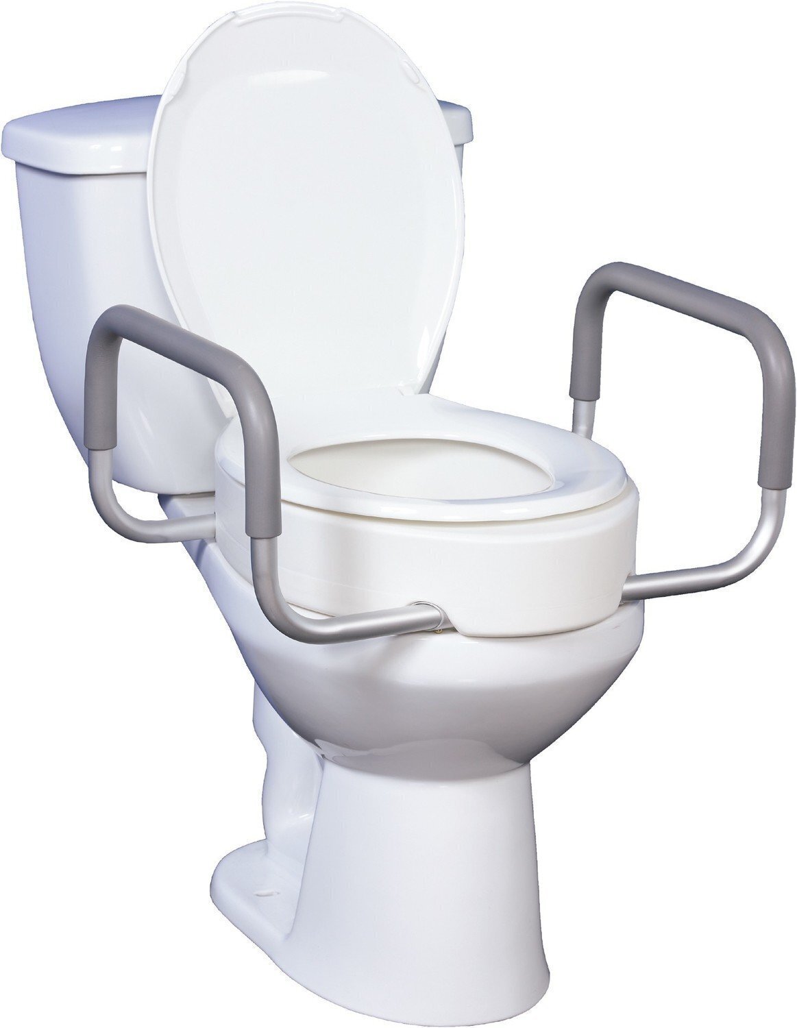 Drive Medical Premium Raised Toilet Seat With Removable Arms- Standard Toilet