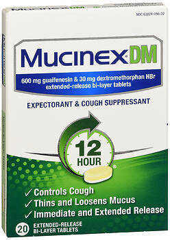 Mucinex DM Expectorant & Cough Suppressant Extended Release Bi-Layer Tablets 20CT