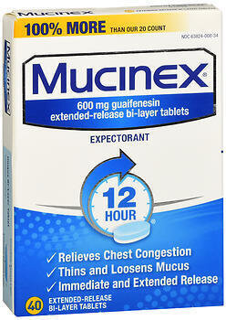 Mucinex Expectorant Tablets 40CT