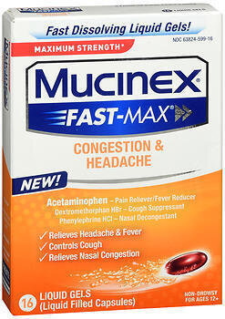 Mucinex Fast-Max Congestion & Headache Liquid Gels 16CT