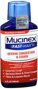 Mucinex Fast-Max Severe Congestion & Cough Liquid Maximum Strength 6OZ