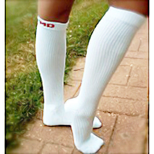 Plus MD Compression Socks - Mild Compression 8 to 15 mmHG - OVER THE CALF  -  White - 1 Pair