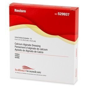 Restore #529937 Calcium Alginate Dressing - 4 inch X 4 inch (10.2cm X 10.2cm) - Box of 10