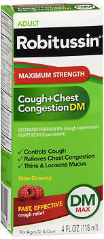 Robitussin Adult Cough+Chest Congestion DM Liquid Maximum StrengtH 4OZ