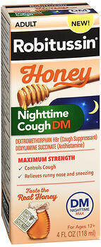 Robitussin Adult Honey Nighttime Cough DM Liquid 4OZ