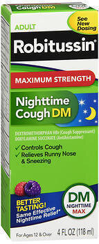 Robitussin Adult Nighttime Cough DM Liquid Maximum Strength 4OZ