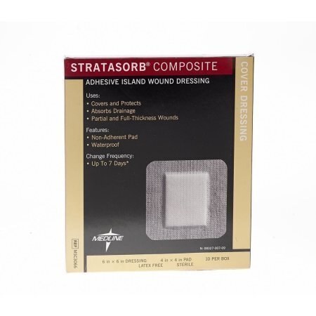 STRATASORB COMPOSITE - 6 inch X 6 inch Dressing (4" x 4" PAD) -Sterile - Latex Free  - Sold Each Pad