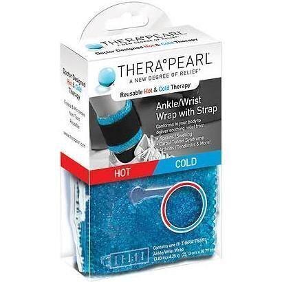 TheraPearl ANKLE/WRIST WRAP WITH STRAP - Size 13.83" X 4.25" - Hot & Cold Therapy - Reusable