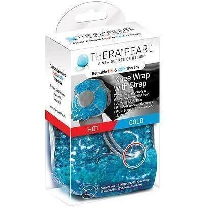 TheraPearl KNEE WRAP WITH STRAP - Size 14" X 10.25"  Hot & Cold Therapy - Reusable