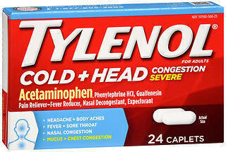 TYLENOL Cold + Head Congestion Severe Caplets 24CT