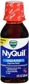 Vicks NyQuil Cold & Flu Nighttime Relief Liquid Cherry 8OZ