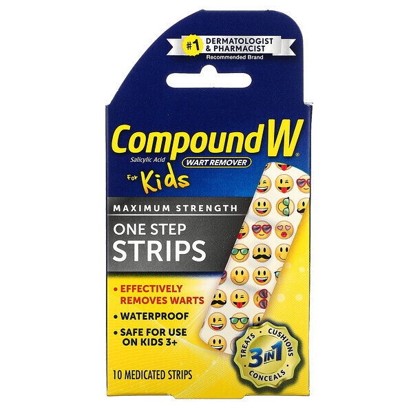 Compound W For Kids Maximum Strength One Step Medicated Strips 10 ct