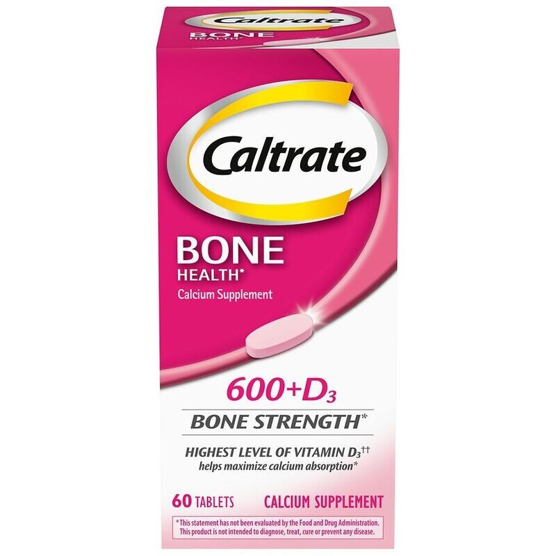 Caltrate Calcium 600 Plus Vitamin D3 Calcium Supplement Tablets 60ct