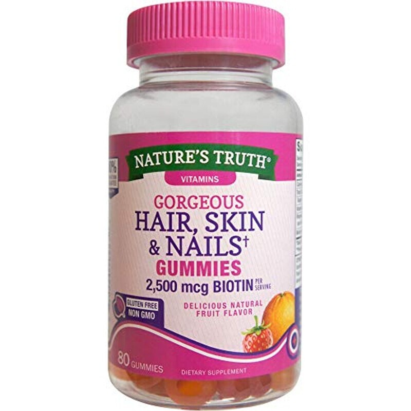 Nature's Truth Hair, Skin, & Nails Biotin 2,500mcg Vegan Gummies - Natural Fruit Flavor 80ct