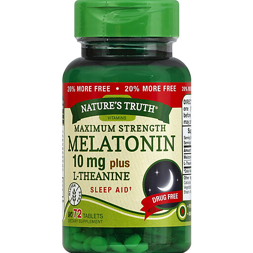 Melatonin 10mg Plus L-Theanine Drug Free Tablets 72ct