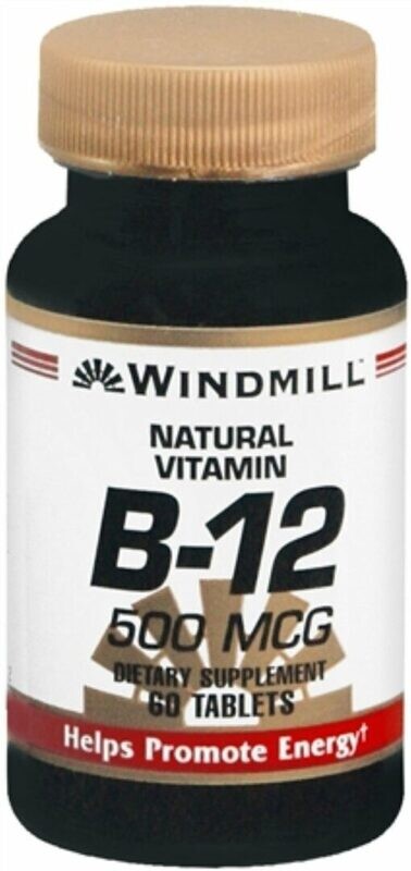Vitamin B12 Cyanocobalamin 500mcg Tablets 60ct