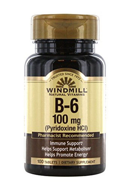 Vitamin B6 Pyridoxine HCI 100mg Tablets 100ct
