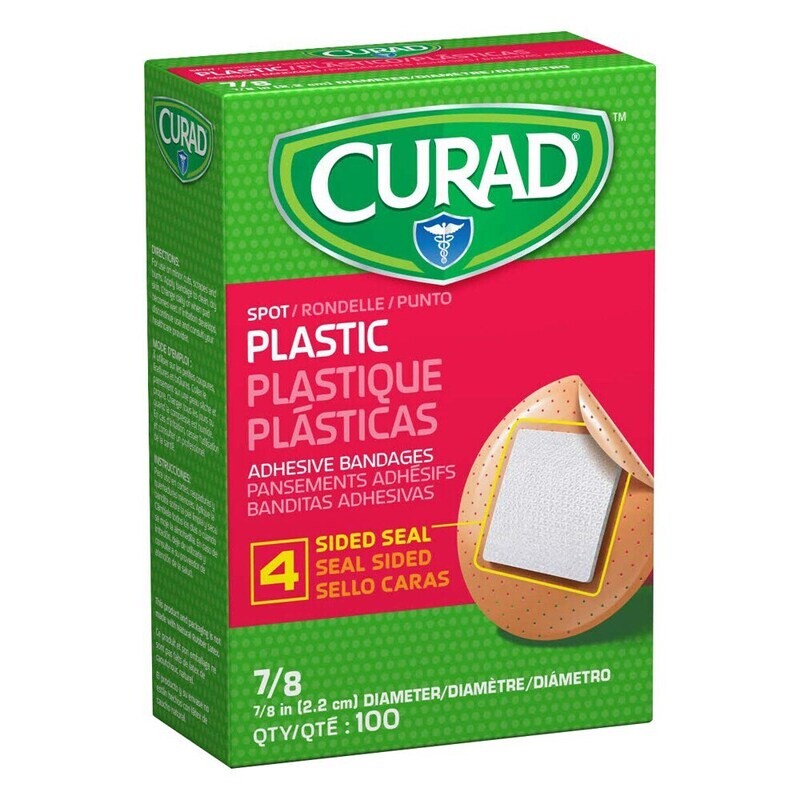 Curad Spot Plastic Adhesive Bandages 7/8 in Diameter 100 ct