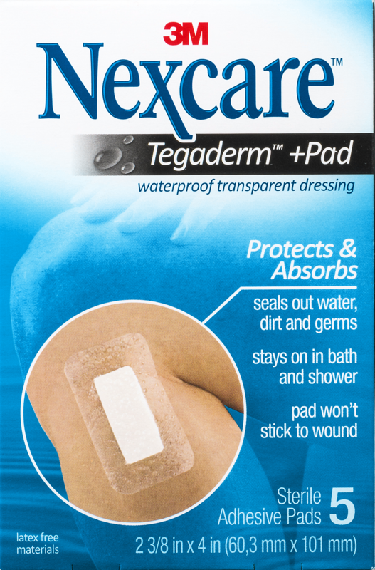 Nexcare Tegaderm and Pad Transparent Dressing 2.375 in x 4 in 5 ct Nexcare Tegaderm and Pad Transparent Dressing 2.375 in x 4 in 5 ct