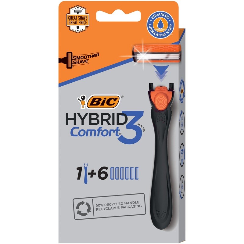 Bic Hybrid Comfort 3 Razor/Cartridges
