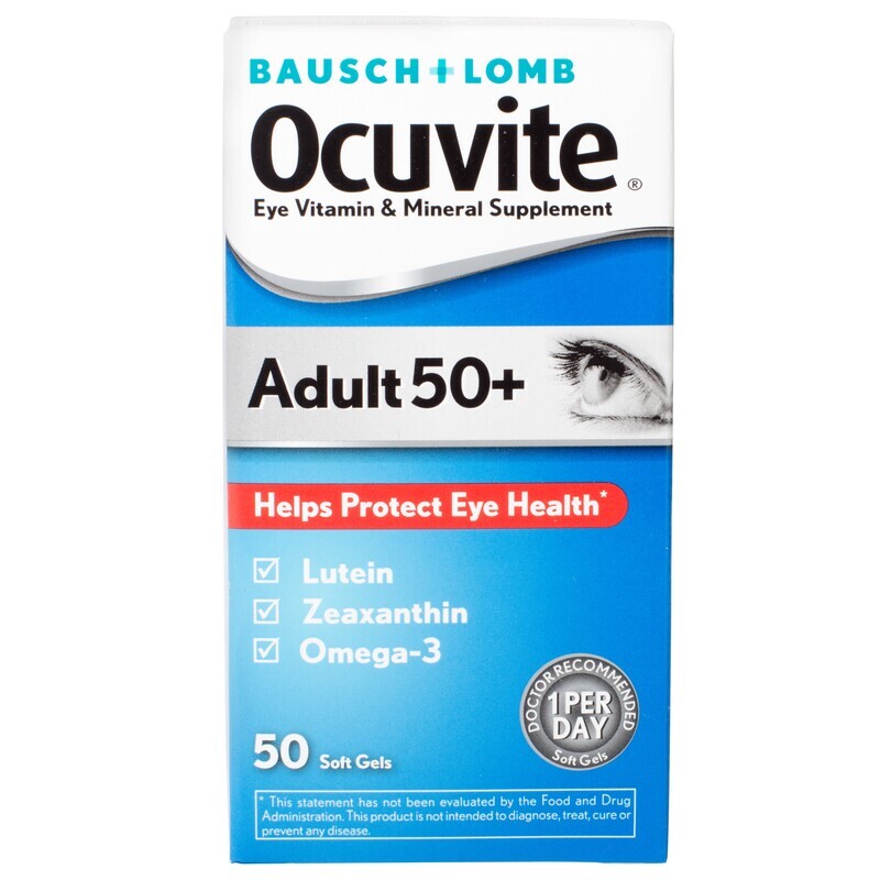 Bausch + Lomb Ocuvite Adult 50+ Eye Vitamin Plus Vitamin D Mini Softgels 50ct