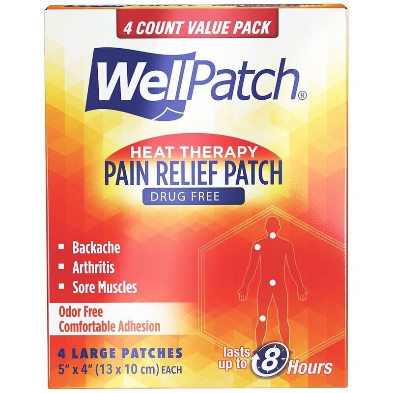 WellPatch Heat Therapy Pain Relief Patch Large 4 pack