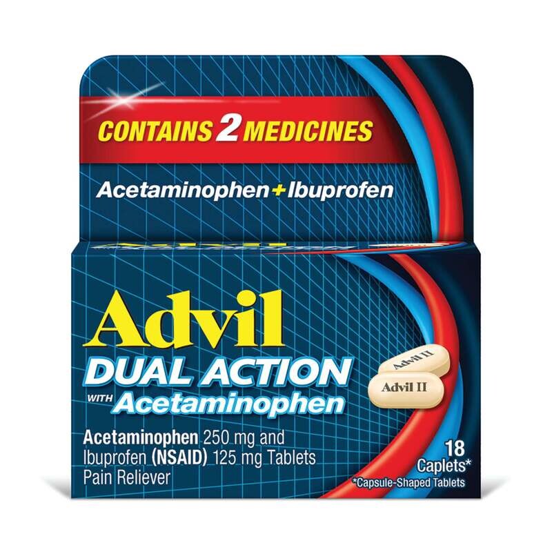 Advil Dual Action with Acetaminophen Caplets 18 ct