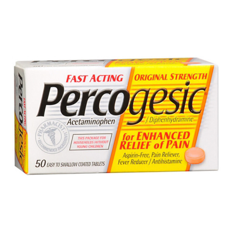 Percogesic Original Strength Coated Tablets 50 ct