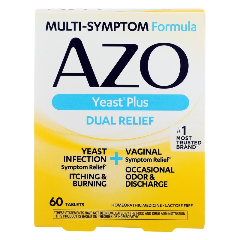 Azo Yeast Plus Dual Relief Tablets 60 ct