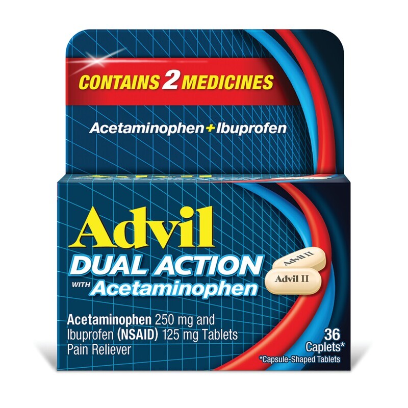Advil Dual Action with Acetaminophen Caplets 36 ct Advil Dual Action with Acetaminophen Caplets 36 ct