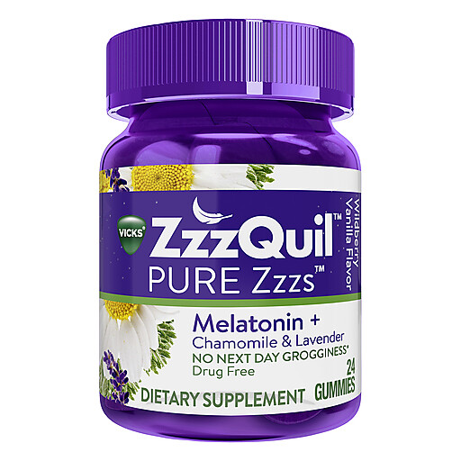 ZzzQuil Pure Zzzs Melatonin+ Chamomile and Lavender Gummies 24 ct ZzzQuil Pure Zzzs Melatonin+ Chamomile and Lavender Gummies 24 ct